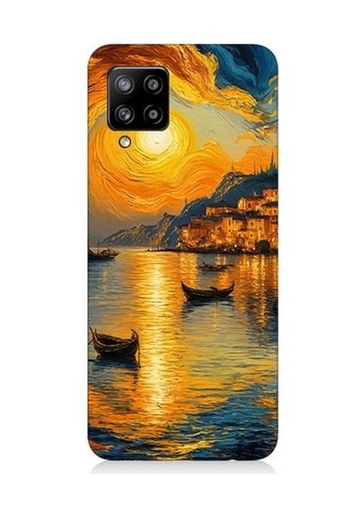 Samsung Galaxy A42 5g Uyumlu Gün Batımı Manzara Desenli Silikon Kılıf