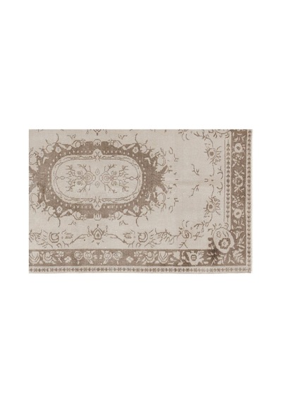 El Dokuması Vintage Yün-pamuk Bej Halı 5736 115 X 215 Cm