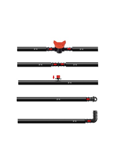 100 Metre 16mm Deliksiz Damla Sulama Hazır Set 65 Ağaç Uyumlu Hs0003