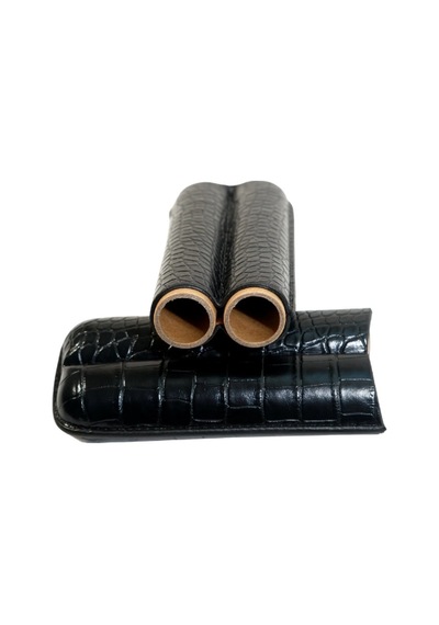 Cohiba Siyah Timsah Desenli İkili Deri Puro Kılıfı 69455665