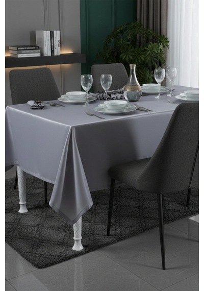 Kristal Monoray Kumaş Bej Sofra Takımı 8 Kişilik 160x220 Cm 17prç. - 728 Gri