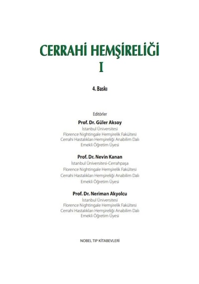 Cerrahi Hemşireliği I ( 4. Baskı )