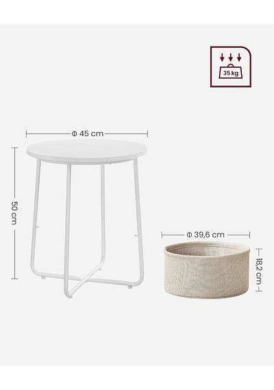 Yuvarlak Sehpa, Küçük Masa, Sehpa Küçük, Kumaş Sepetli Oturma Odası Masası, Oturma Odası, Yatak Odası İçin Depolama Alanı, Modern Komodin, Beyaz-bej Let223w10 Çok Renkli Yuvarlak Sehpa, Küçük Masa, Sehpa Küçük, Kumaş Sepetli Oturma Odası Masası, Oturma Odası, Yatak Odası İçin Depolama Alanı, Modern Komodin, Beyaz-bej Let223w10 Çok Renkli