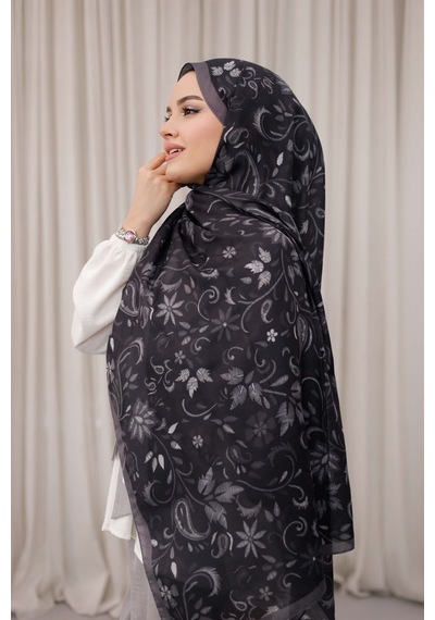 Mimiyum Rüya Desen-soft Şal Siyah Çok Renkli