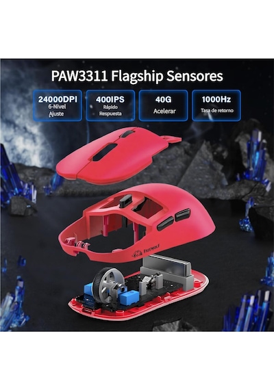 Freewolf A6 Kablosuz Oyuncu Mouse Paw3311 1000 Hz 24000 Dpı Profesyonel Bluetooth Üç Modlu Bağlantı Diğer Freewolf A6 Kablosuz Oyuncu Mouse Paw3311 1000 Hz 24000 Dpı Profesyonel Bluetooth Üç Modlu Bağlantı Diğer