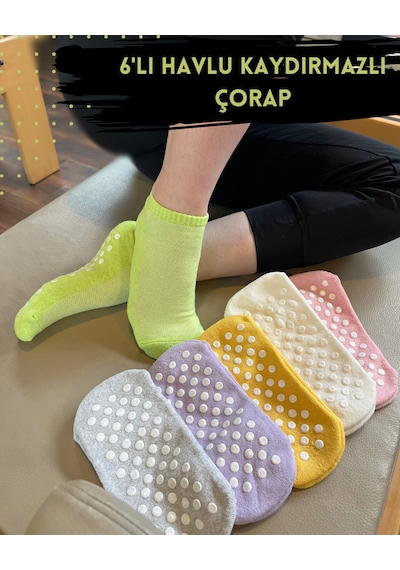 Steppe Berry 6'lı Kadın Pilates Çorabı Çok Renkli