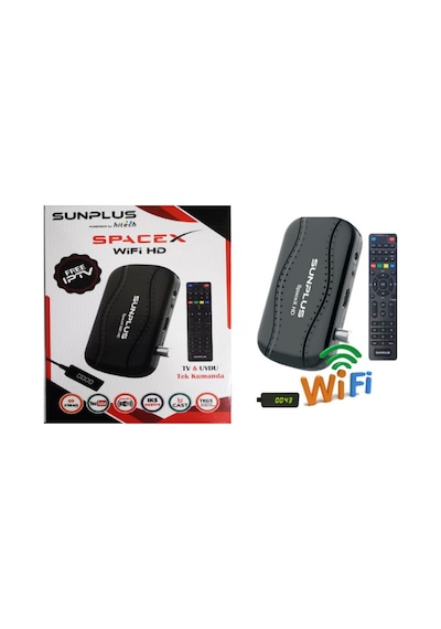 Sunplus Spacex Wifi Çanaklı Çanaksız Uydu Alıcısı