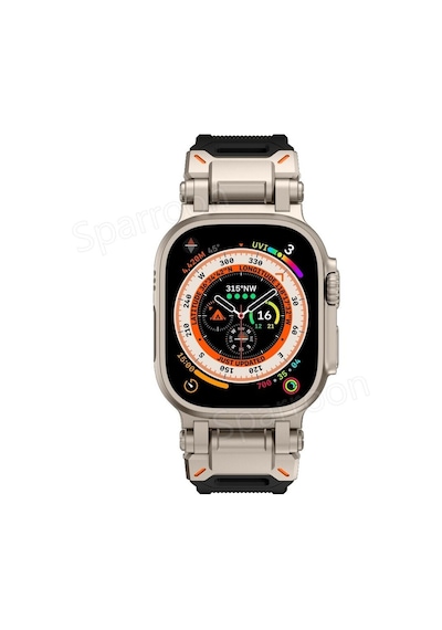 Apple Uyumlu  Watch  42mm 44mm 45mm 49mm Titanyum Metal Bağlantı Kitli Silikon Kordon 101
