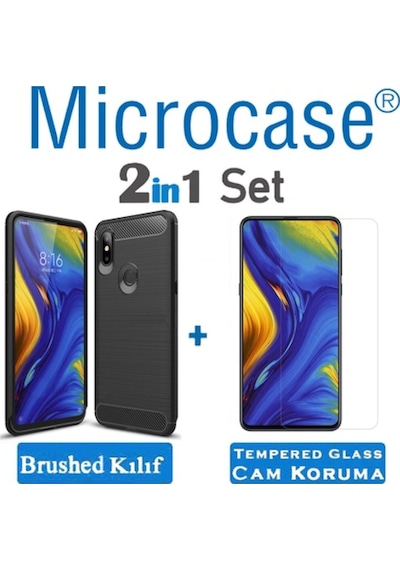 Xiaomi Mi Mix 3 Brushed Carbon Fiber Silikon Kilif + Ekran Koruma 310324155 - Seçenek / Ekran Koruma-Sadece Kilif Istiyorum