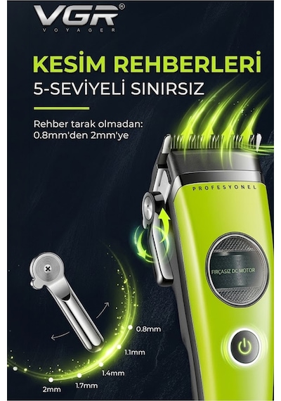 Vücut Tıraş Makinesi 0.5mm & V-880c Saç Kesme Makinesi - Hassas 2'li Bakım Seti