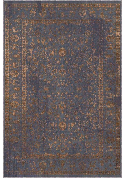 Antrasit Vintage Kaymaz Tabanlı Dekoratif Halı Kr024n11