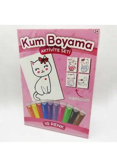 Fiyonklu Kedi Kum Boyama Aktivite Seti
