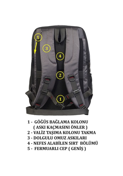 Case Club Körüklü Notebook Laptop Sırt Çantası 14""-15,6" İnç Su İtici Kumaş Antrasit