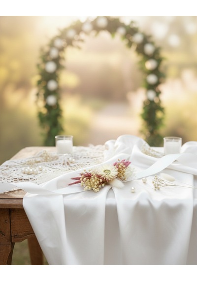 Pembe Kuru Çiçekli Nedime Bilekliği Lohusa, Bekarlığa Veda Ve Baby Shower Aksesuarı