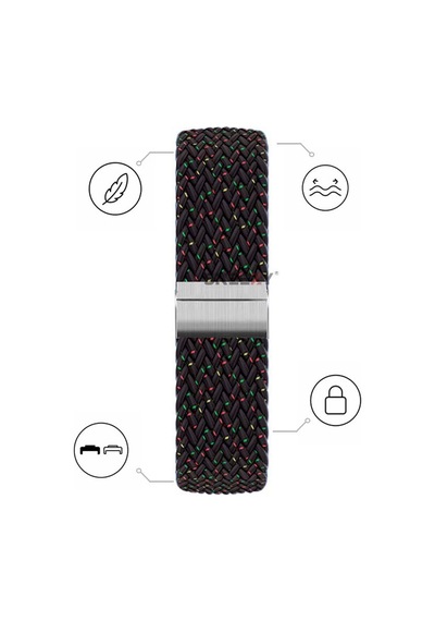 Huawei Watch Fit 5 İle Uyumlu Metal Klipsli Solo Fiberlink Yumuşak Kumaş Örgü Kordon