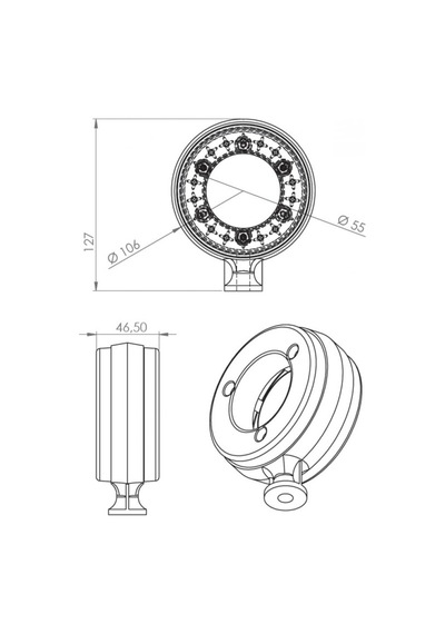 AYNA ALTI KÜPE SARI-KIRMIZI (2 ADET)(SAĞ-SOL) 12V-24V ORTASI AÇIK