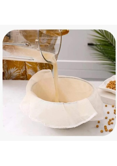 Lexroo Çember Süzme Bezi, Yıkanabilir Keten Bez Natural Organik 2 Ebat 40x40-60x60