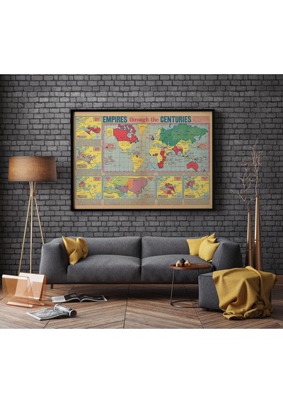 Pegziz Pgzznm2471 Dünya İmparatorluklar Tarihi Haritası Sanatsal Duvar Dekorasyon Poster 60x90cm Diğer