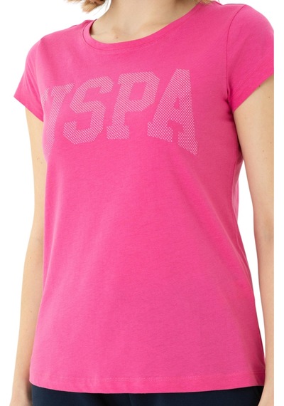 U.S. Polo Assn. Kadın Basic Bisiklet Yaka Tişört Fuşya