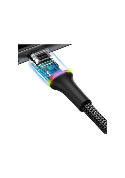 Baseus Halo Type-C 3A 1M Kablo Siyah / Kırmızı