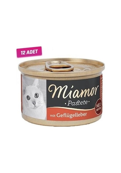 Miamor Pastete Ciğerli Tahılsız Konserve Yetişkin Kedi Maması 12 x 85 G
