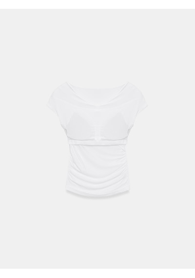 Dilvin 33157 Bra-free Büzgülü Top Beyaz