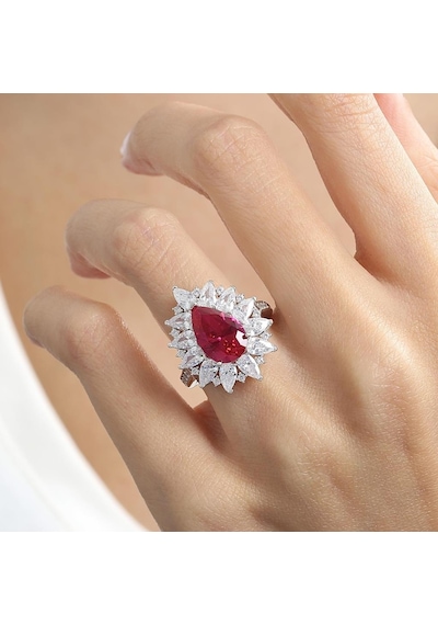 Mia Vento Effective Diamond Londra Tutkusu Sentetik Yakut Taşlı Gümüş Yüzük