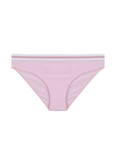 Kadın Pamuklu Beli Lastikli Slip/külot Kk20401 Gri - Pembe