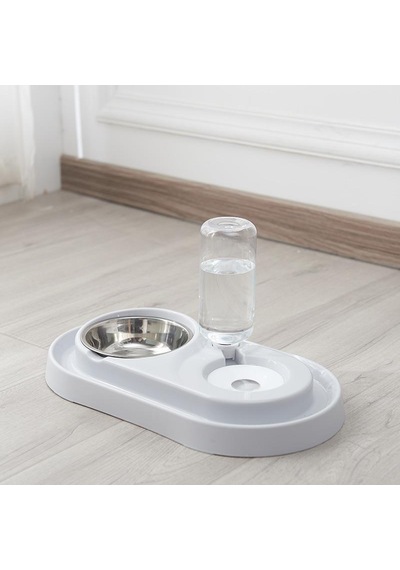 Süslüpati Kedi Köpek Mama Ve Su Kabı Gri