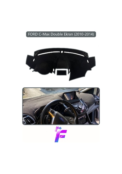 Ford C-max Double Ekran 2010-2014 Torpido Örtüsü Güneşten Korur Kolay Montaj Tam Uyum E86 Gri