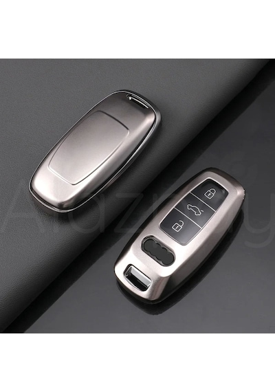Audi A3 A4 A6 A7 A8 & B9 C8 4k D5 & S7 S8 & Q7 Q8 & E-tron Tpu Titan Gri Anahtar Kılıfı