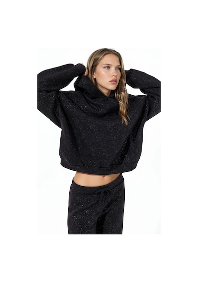 Hiccup Busem Kadın Pamuk Karışımlı Sweatshirt Siyah