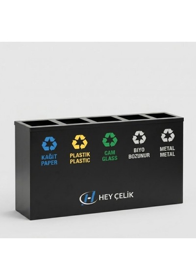 5 Li Sıfır Atık Kutusu Geri Dönüşüm Ünitesi Ec-105 Metal Atık Ayrıştırma Sistemi Hey Çelik