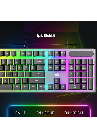 Hp K100 Mekanik Rainbow Gaming Oyuncu Klavye İngilizce