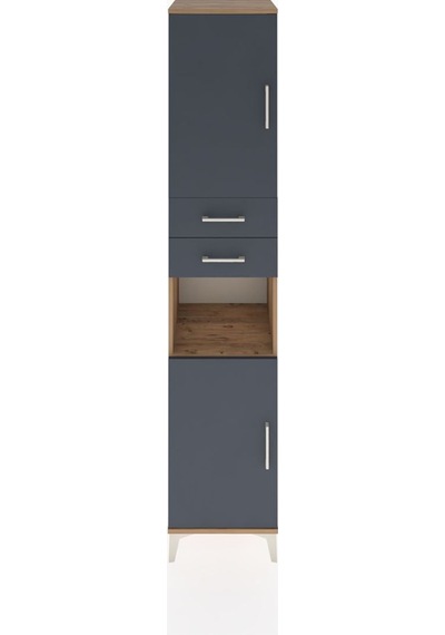 Hyperion Dolap 4 Raflı 2 Çekmeceli 2 Kapaklı 44x44x221 Çam-antrasit Atlas Çam