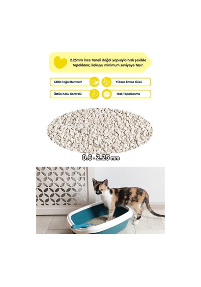 2 Adet 5lt Bebek Pudralı Bentonit Topaklaşan Kokusuz Kedi Kumu 5lt X 2 Adet