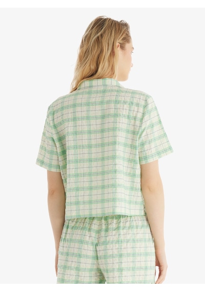 Kadın Pijama Üstü 60544 - Kare Desenli Çok Renkli
