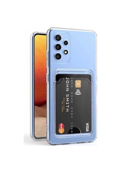 Zore Galaxy A52 Kılıf Kartlıklı Şeffaf Nvth Setra Clear Silikon Kapak - Renksiz