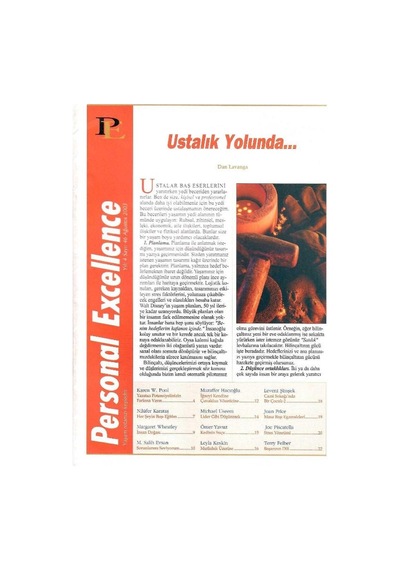 Personal Excellence - Yaşam Rotanızı Keşfedin - Ustalık Yolunda - Retro Eski Basım Koleksiyon Ağustos 2003 Yıl:4 Sayı:46