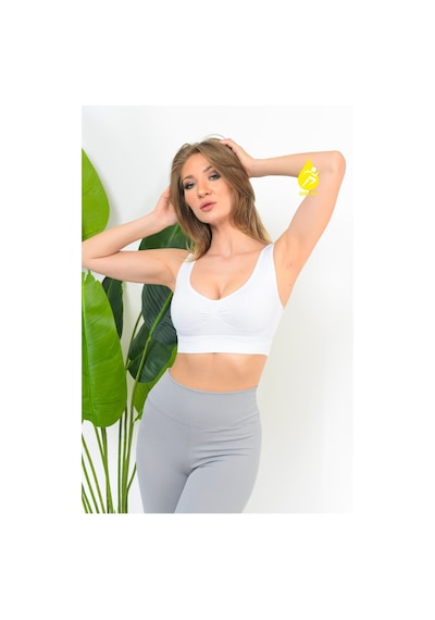 Sh Mağazacılık Kadın Modal Crop Top Büstiyer Toparlayıcı Kalın Askılı Seamless Dikişsiz Örme Bustiyer