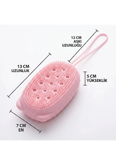 Peeling Etkili Süngerli Silikon Banyo Lifi Asma Kancalı Duş Kesesi Bx40