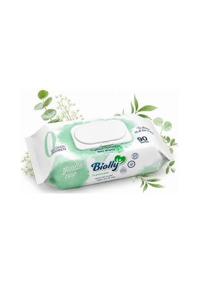 Biolly Gentle Care Hassas Islak Mendil 90 Yaprak - Koli 12 Adet 12'li Set
