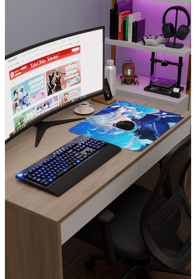 Furina Genshin Impact Anime Gacha V4 - 48x40 Xl Gaming Mouse Pad Fare Altlığı