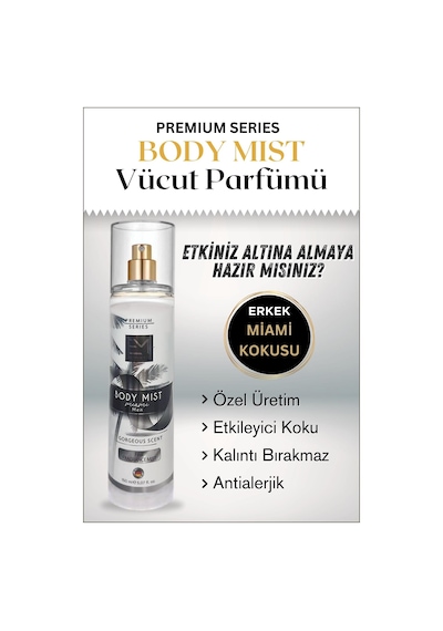 Em Amanos Beauty Erkek Body Mist Vücut Parfümü Premium Seri Miami Kokusu 150 ML