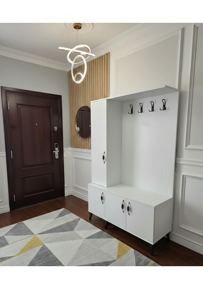 Duo 3 Kapaklı Portmanto Vestiyer Ayakkabılık Dolap Byz - M2 Beyaz