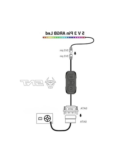 Rgb Kontrolcü Denetleyici, 5v 3 Pin Sata Güç Beslemeli