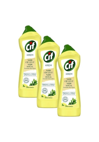 Cif Krem Yüzey Temizleyici Limon Kokulu 3 x 750 ML
