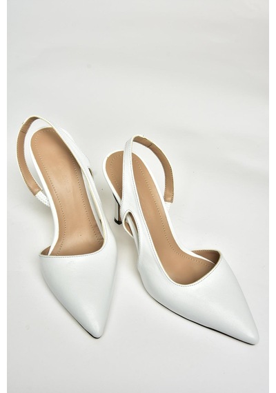 Fox Shoes U404589409 Beyaz İnce Topuklu Kadın Ayakkabı Beyaz