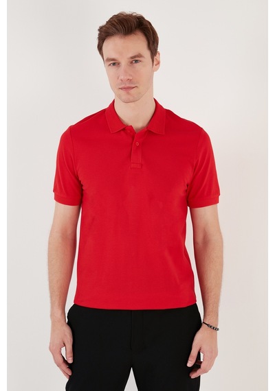 Buratti Pamuklu Regular Fit Düğmeli Erkek Polo Yaka T Shirt 5902739 Kırmızı