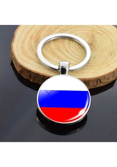 Tamgacrafts Rusya Russia Bayrağı Metal Anahtarlık Ülke Temalı Hediyelik Çok Renkli